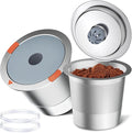 Noalto Tazas K reutilizables y cápsulas de café, tazas K universales de acero inoxidable para cafeteras Keurig 2.0 y 1.0 (paquete de 2)
