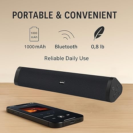 Altavoz Bluetooth para el hogar, barra de sonido inalámbrica portátil, sistema de altavoces de cine en casa compatible para PC, laptop, teléfonos inteligentes (negro) Marca: YUIOXDGL