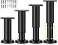Wlrrcwdttc 4 piezas de patas metálicas ajustables para muebles de 4,72 a 7,87 pulgadas, patas ajustables para armarios de sofá/cama/silla/sillón/cómoda/mesa, patas de soporte de repuesto resistentes para cama/estructura de cama/listón central de cama