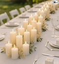 Paquete de 36 velas de pilar blancas a granel, 2 x 3, 2 x 4, 2 x 6 pulgadas, 12 de cada tamaño, sin goteo, sin humo, combustión limpia para centros de mesa de boda, decoración del hogar