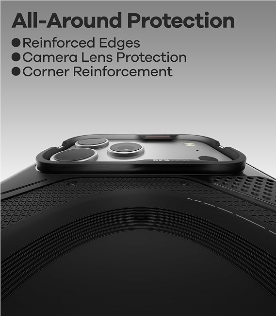 Funda Aulumu A17 para iPhone 17 Pro Max | MagSafe | Protección Militar | Botones Táctiles | Negro