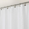 Cortina de Ducha Blanca Central Park Seersucker 70x72 con Ojales y Volante - Decorativa para Baño y Spa