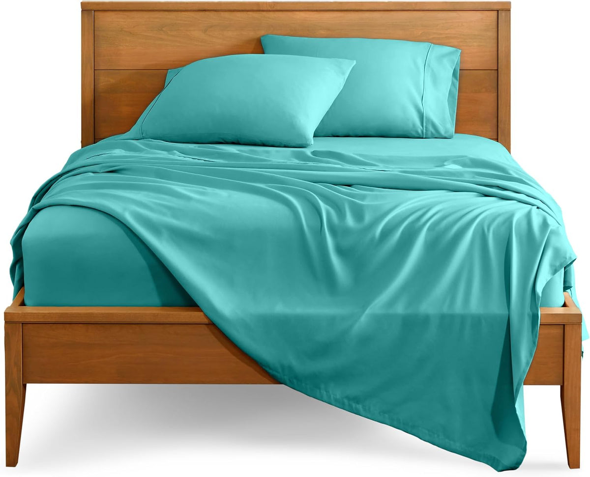 Juego de Sábanas Bare Home King | Microfibra Ultra Suave 1800 | Doble Cepillado | Bolsillos Profundos | Set de 4 Piezas | King, Turquesa