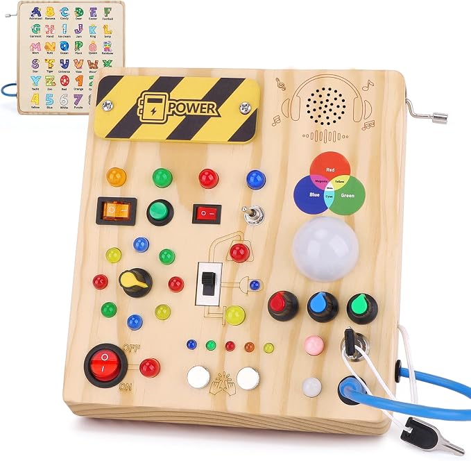 Sumsoltic Tabla Ocupada, Juguetes Montessori para Niños de 1-3 Años, Niños y Niñas, Actividades Educativas de Aprendizaje para Viajar para Niños Pequeños, Juguete Sensorial para Niños con Autismo