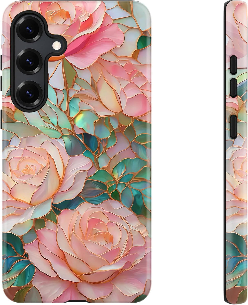 DEENAKIN Funda Samsung Galaxy S24 Plus – Vintage Rosas, Silicona Delgada, Compatible MagSafe, Femenina
