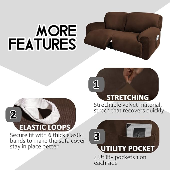 ULTICOR Sofá reclinable extra ancho de 75 a 100 pulgadas, funda de sofá reclinable extra ancha