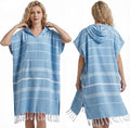 Twistover Poncho de Toalla de Algodon Turco 47x71 pulgadas | Poncho de Surf con Capucha y Bolsillo, Toalla de Playa Vestible para Adultos (Azul)