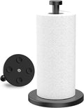 VEHHE Soporte para toallas de papel negro para encimera, soporte para toallas de papel de acero inoxidable con base pesada y ventosas para cocina y baño