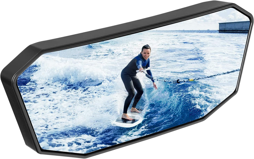 Espejo retrovisor universal para embarcaciones KEMIMOTO Marine Boat Mirror, tamaño mejorado de 10.5 x 4 pulgadas, ideal para esquí acuático, pontones, wakeboard y surf.