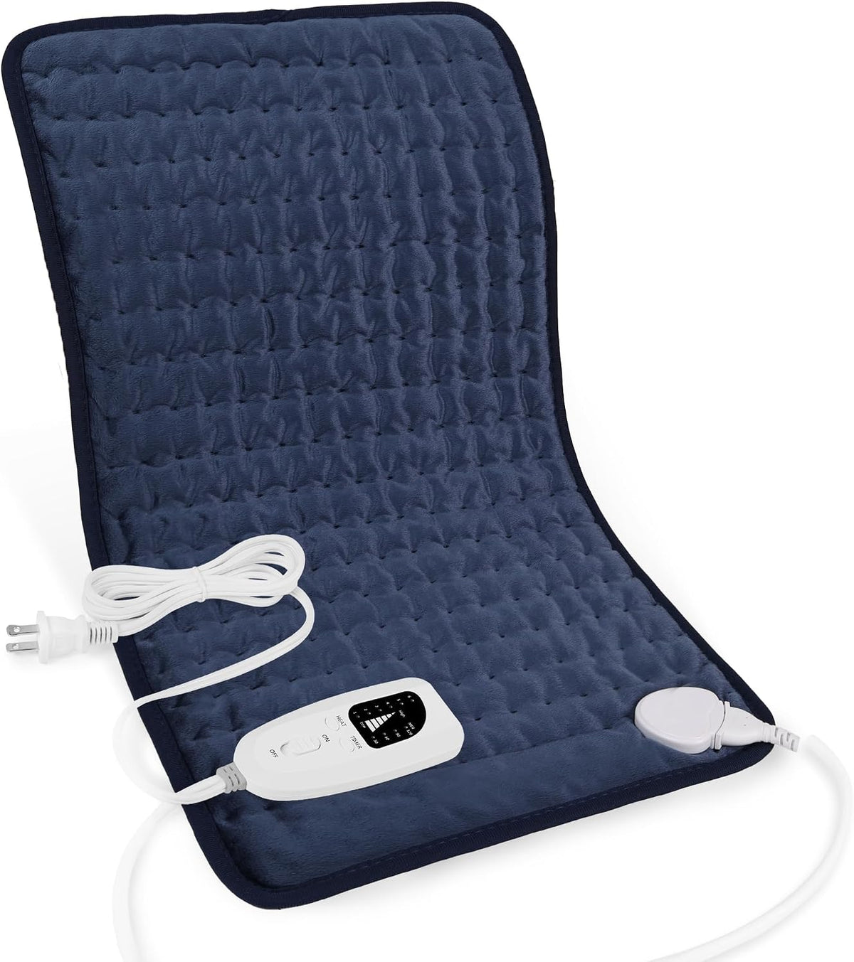 Almohadilla térmica Deepsoon, almohadillas eléctricas para espalda y cuello, almohadilla térmica húmeda para abdomen, hombros, rodillas y piernas, calor seco/húmedo y apagado automático (24 x 12 pulgadas)