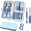 Kit de Manicure RedFlow 8 en 1 | Cortauñas para Manos y Pies | Herramientas Profesionales de Manicure y Pedicure | Azul