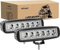Nilight|2 barras de luz LED de trabajo de 18 W/6 pulgadas con haz de inundación, antiniebla, impermeable para conducir/todoterreno/SUV/ATV/4WD/automóvil/camión/carrito de golf/botes, de 12V/24V,