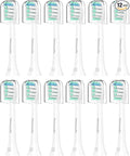 Cabezales de repuesto para cepillo de dientes Densuuclin para asas Philips Sonicare y otros mangos Click-on, paquete de 12 unidades, color blanco