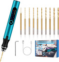 Lápiz de taladro mini inalámbrico de 3 velocidades, taladro de mano eléctrico recargable DIY con 10 brocas pequeñas, juego de taladro micro para hacer joyas, piedras, plástico, resina, llaveros
