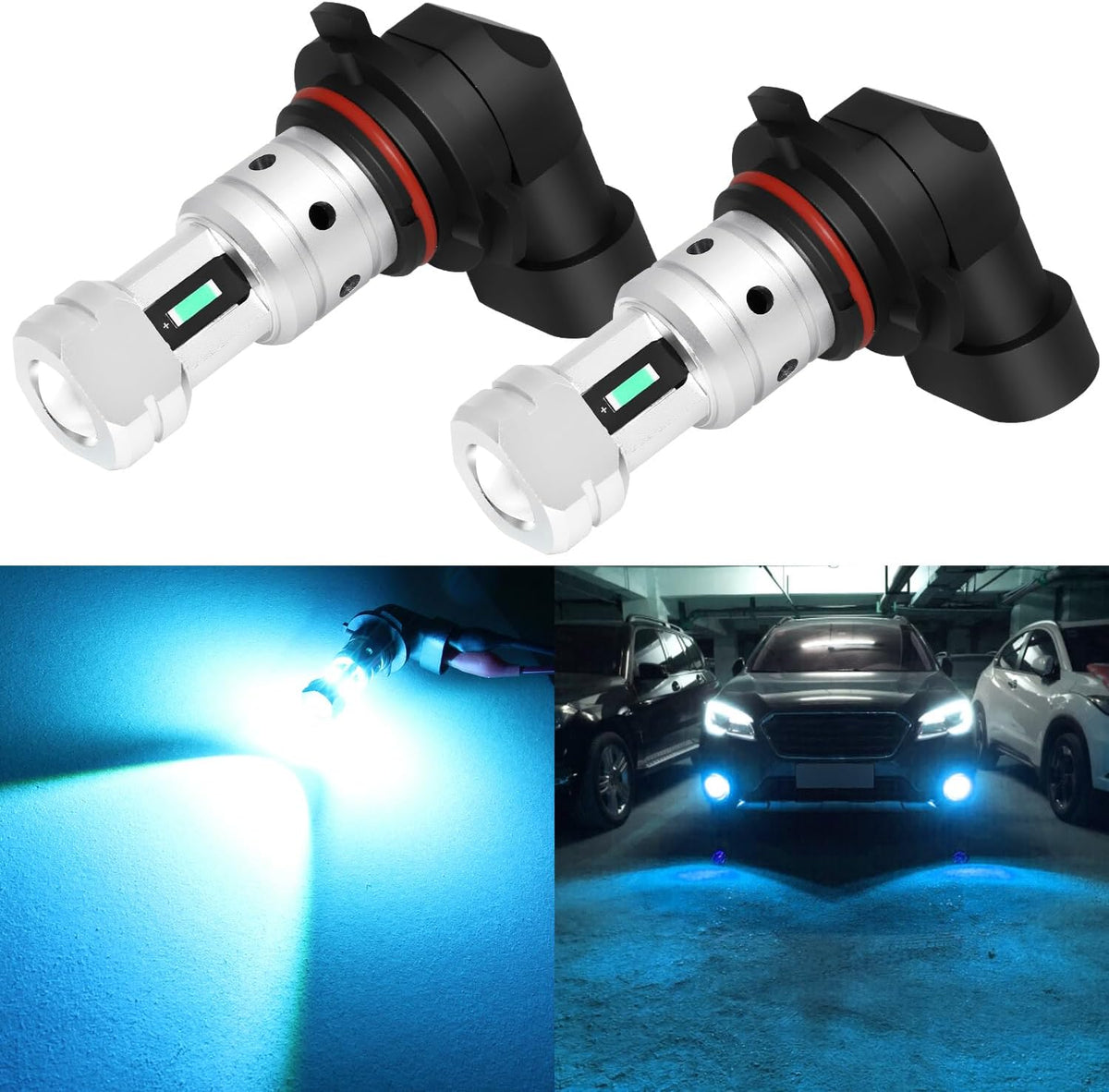 Bombillas LED antiniebla PHINLION 9006 azul hielo, súper brillantes (3800 lúmenes), bombillas LED antiniebla HB4 9006 de repuesto para faros antiniebla de coche, camión o luces DRL, tamaño halógeno 1:1, paquete de 2