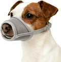 CNSYAF Bozal para Perros Pequenos, Medianos y Grandes | Malla Suave Transpirable con Tiras Reflectantes | para Mordidas, Aseo y Visitas al Veterinario | Gris Talla S