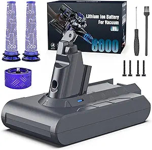 Batería de Repuesto 8000mAh para Dyson V6 | DC58 DC59 DC62 | Kit con Filtros