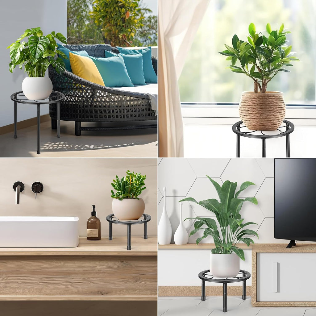 Amaoot Paquete de 5 soportes de metal para plantas, soportes de hierro