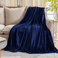 Manta de felpa polar azul marino (50 x 60 pulgadas), manta de franela súper suave y acogedora para sofá. Manta de microfibra ligera.