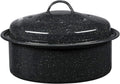 Granite Ware Asadera Redonda Pequeña con Tapa de 8.7 Pulgadas | Capacidad de 3 Libras | Acero Esmaltado Sin PFOA | Apta para Lavavajillas | Negro Moteado
