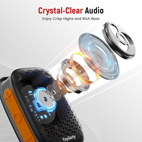 Altavoz Bluetooth 5.4 ponible actualización 2025, IPX7, impermeable, con clip, mini altavoces inalámbricos portátiles, micrófono integrado, música/llamadas manos libres para trabajo/ciclismo