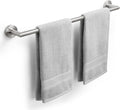Barra para toallas de baño de 24 pulgadas, toallero de pared, soporte para toallas de baño, barra para toallas moderna, colgador de toallas de baño plateado, acero inoxidable con acabado cepillado, accesorios de baño, barra para toallas individual