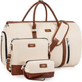 Set 4 Piezas: Bolso de Viaje 2 en 1 Convertible 50L con Compartimento para Zapatos y Porta Trajes