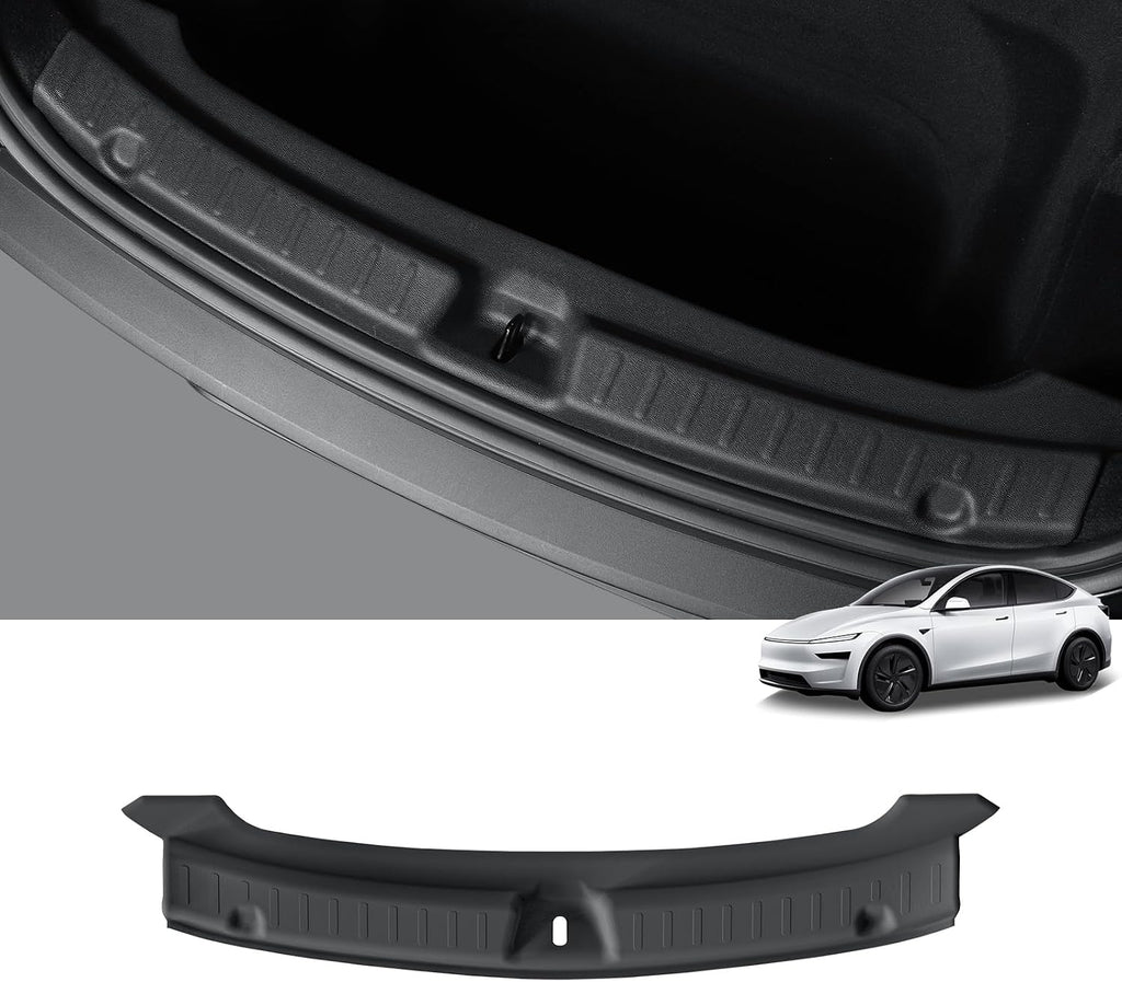 Protector de Parachoques Trasero LUCKEASY para Tesla Model Y Juniper 2025 2026 Estándar Premium y Performance Cubierta de Protección Tronco Trasero TPE Negro