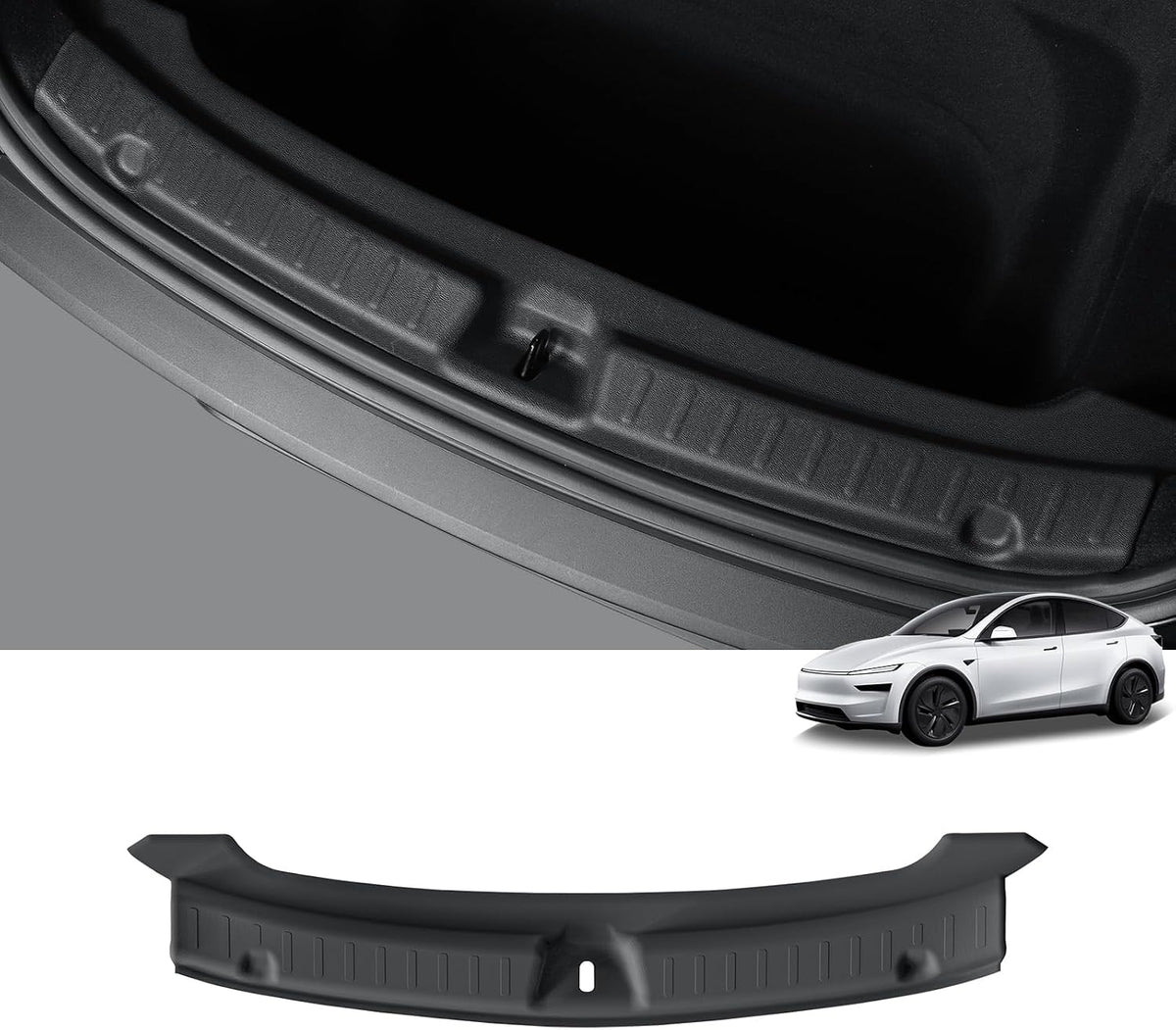 Protector de Parachoques Trasero LUCKEASY para Tesla Model Y Juniper 2025 2026 Estándar Premium y Performance Cubierta de Protección Tronco Trasero TPE Negro