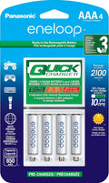 Cargador Rápido Panasonic Eneloop CC55 con 4 Baterías Recargables AAA | Carga Individual en 3 Horas
