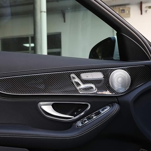 Cubierta Panel Moldura Puerta Fibra Carbono YIWANG – Mercedes Benz GLC / Clase C W205 / X253 2014-2020, Sin Calefacción de Asientos