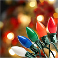 cadena de luces de Navidad de cerámica multicolor incandescente para interiores/exteriores con 25 bombillas y base E17 | 120V, 7W
