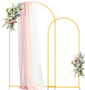 USADO-FALTAN LAS LLAVES ALLEN-Set de 2 Arcos Metálicos Asee'm para Fondo de Eventos | 7.2FT y 6FT | Marco Arqueado Dorado para Bodas, Cumpleaños y Baby Shower