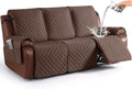 Funda Impermeable para Sillon Reclinable 3 Puestos | Antideslizante, Cafe Oscuro