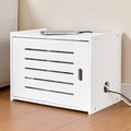 Armario para Router WiFi Tristcily – Pared o Suelo, Gestión de Cables, Orificios de Ventilación, Organizador para Hogar, Oficina y Hotel (Blanco)