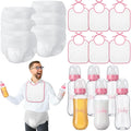 6 Sets de Juegos para Baby Shower | Biberones de Plastico, Baberos y Panales Desechables | Juegos de Revelacion de Genero y Carrera de Cambio de Panal | Rosa