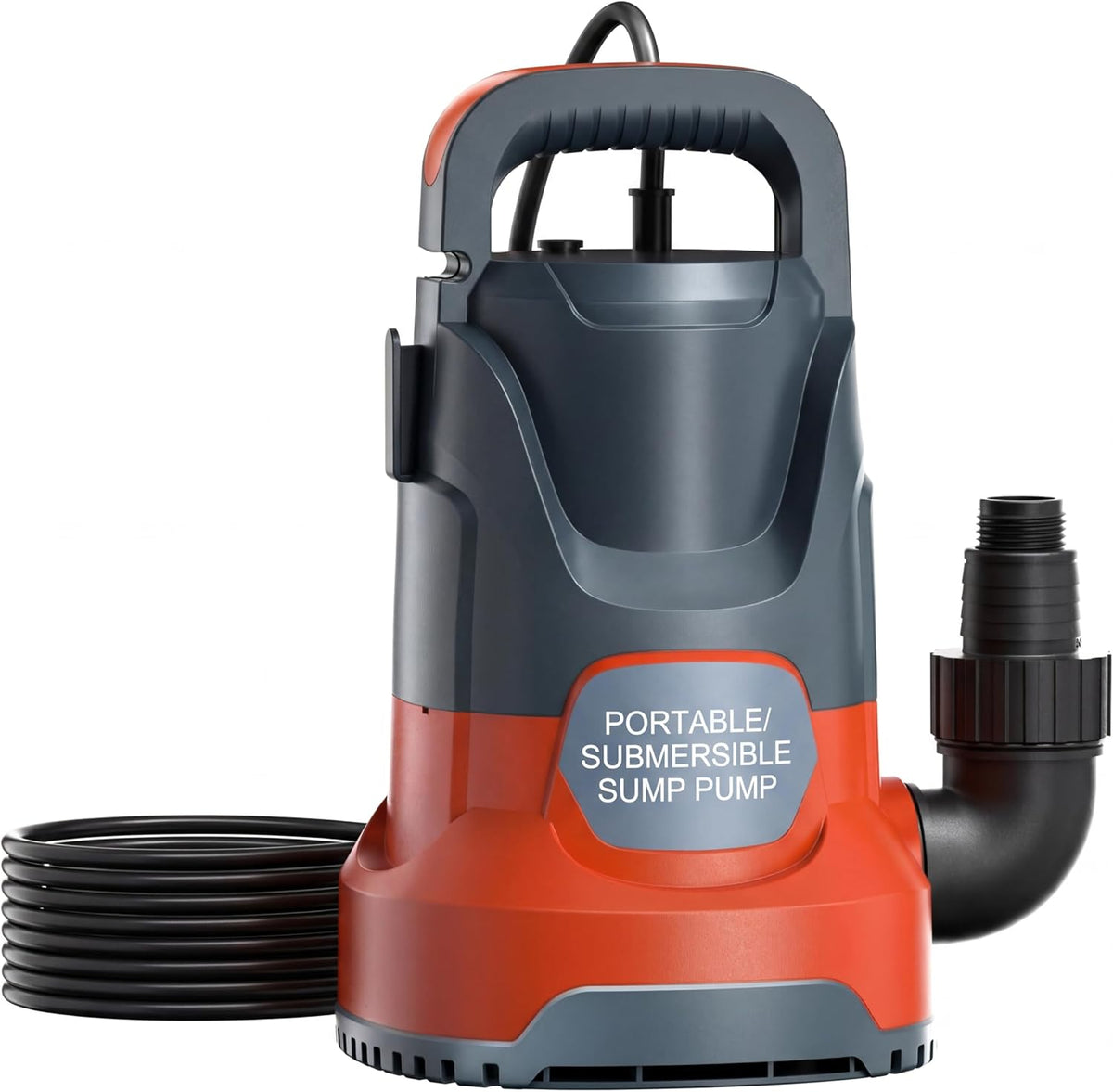 Bomba Sumergible PANRANO 1 HP, 14000 L/h, Bomba de Agua Portátil para Transferencia Eléctrica con 8 Accesorios para Drenar Piscinas, Jacuzzi, Estanques y Sótanos