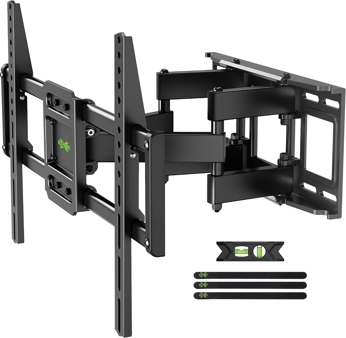 Soporte de pared para TV USX MOUNT de movimiento completo para televisores de 42 a 82 pulgadas de hasta 54 kg (120 lbs), soporte de pared para TV con articulación giratoria, inclinación, extensión y nivelación, VESA máximo de 600 x 400 mm, compatible con