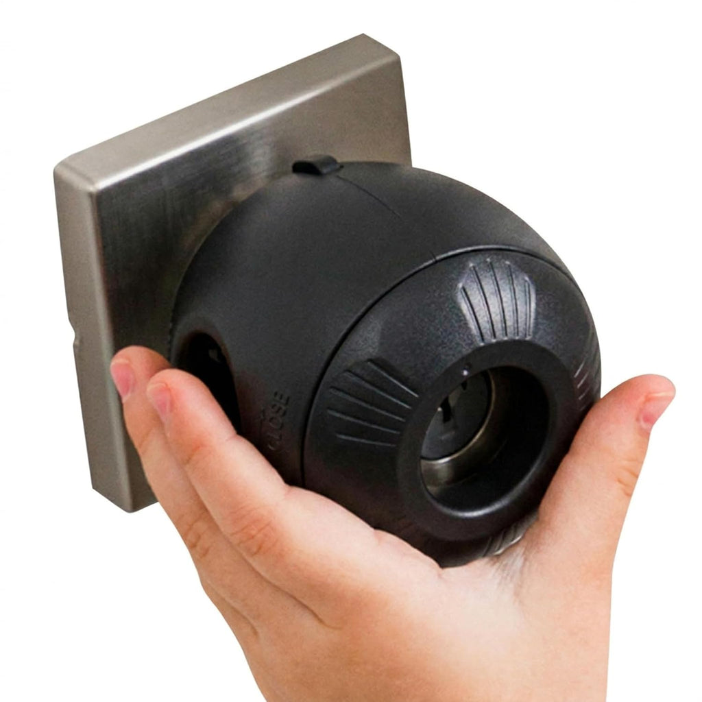 Protector de Perilla de Puerta de Seguridad para Ninos 4 Piezas | Cubierta de Doble Seguro Dificil de Quitar | Reutilizable a Prueba de Bebes | Instalacion sin Herramientas | Negro