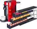 FlagShip Soporte para cápsulas Nespresso de 3 niveles y organizador de cápsulas de café Vertuo, almacenamiento de metal negro que ahorra espacio con capacidad para más de 30 cápsulas