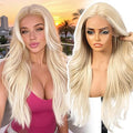 Peluca Rubia Sintética KOME Lace Front 13x4 HD – Ondas en Capas Sin Pegamento 26 Pulgadas para Uso Diario