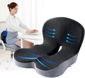 Cojín de espuma viscoelástica para silla de oficina, cojines de asiento integrados en forma de L, cojín de asiento de silla para protección de coxis de espalda baja, soporte lumbar (negro y gris)