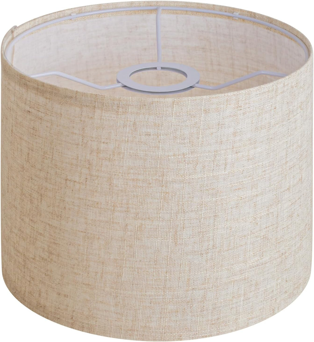 Pantalla de Lámpara Cilíndrica de Lino Beige – 22Ø20 cm, Artesanal, Repuesto para Lámpara de Mesa, Pie y Colgante
