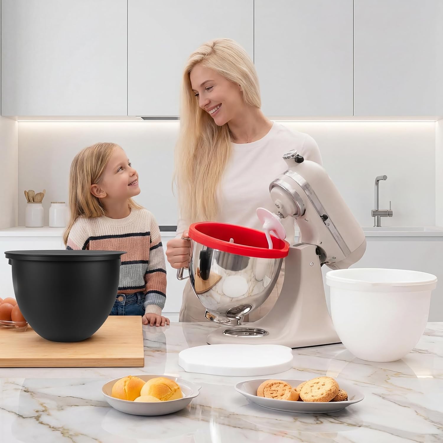 Forros de Silicona para Bowl KitchenAid Tilt-Head 5 Qt – Pack de 3, Accesorios de Repuesto para Repostería y Cocina