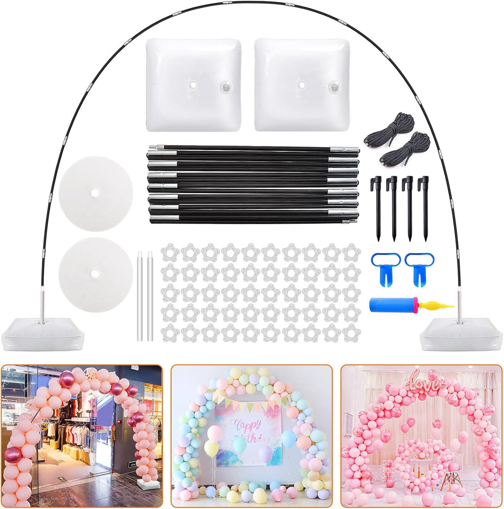 Kit de arco de globos Chamvis, soporte ajustable para arco de globos de 2,7 m de alto y 3 m de ancho: fondo para fotos de bodas, baby showers y cumpleaños.