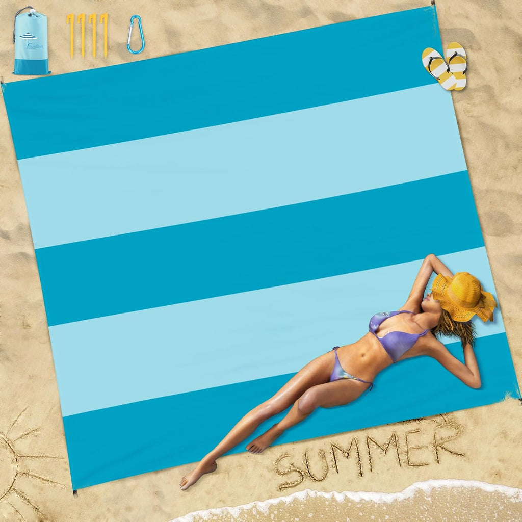 Manta de Playa Famstar Impermeable y Antiárena 78"×81" – Para 1-5 Personas