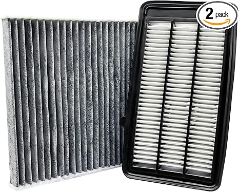 Juego de Filtros de Aire del Motor+Cabina Compatible con 2021 2022 2023 2024 2025 2026 Nissan Rogue Filtro AC con Carbón Activado Combo de Reemplazo Accesorios Automotrices# 16546-6RA0A