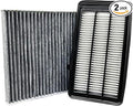 Juego de Filtros de Aire del Motor+Cabina Compatible con 2021 2022 2023 2024 2025 2026 Nissan Rogue Filtro AC con Carbón Activado Combo de Reemplazo Accesorios Automotrices# 16546-6RA0A
