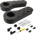 NOKINS Golf Cart Diamond Flip Armrest with Cup Holder, No Drilling, Inward Installation for Club Car EzGo Yamaha Rear Seat Kit Black