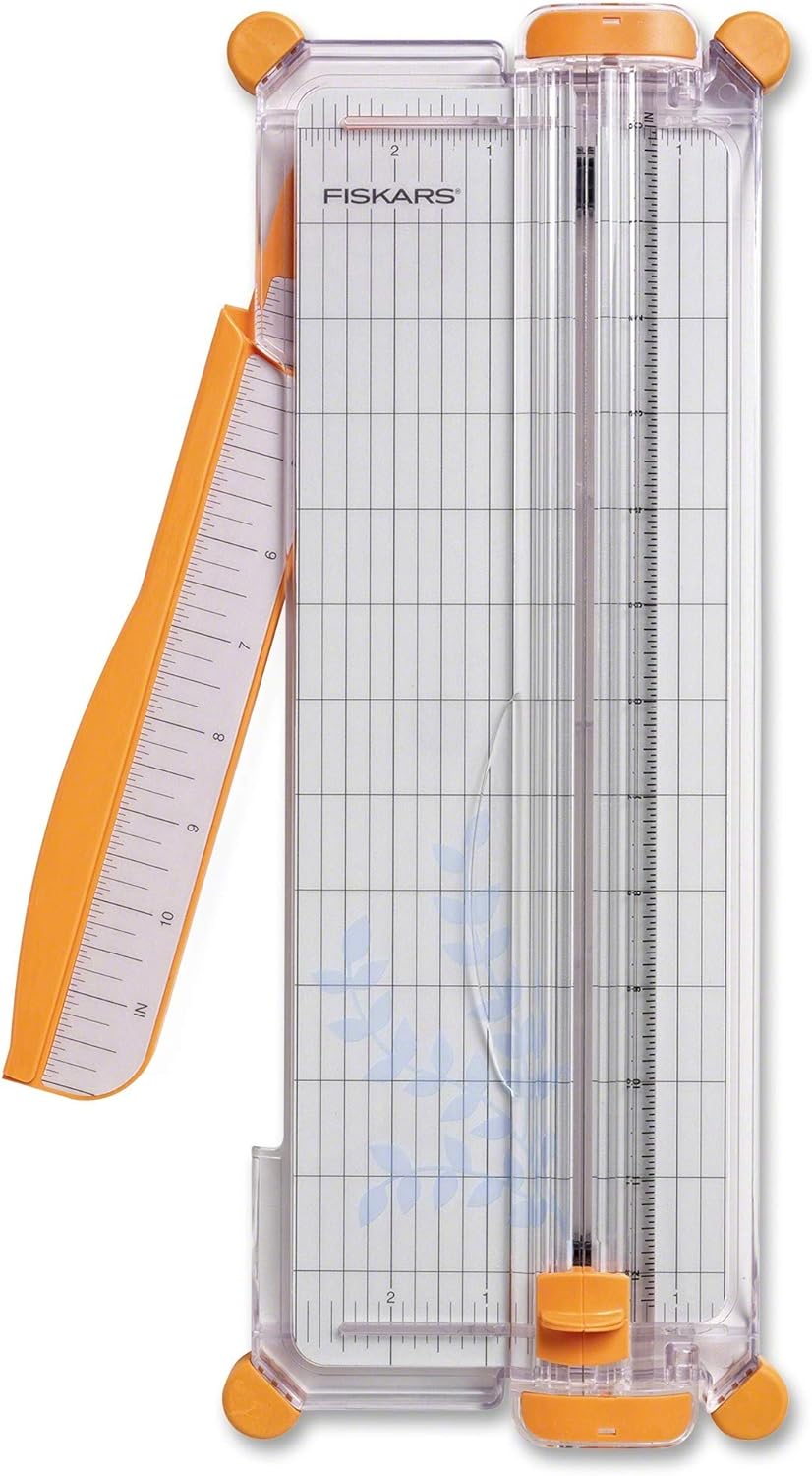 Fiskars SureCut Portable Paper Trimmer, 12 Inch Cut , Orange